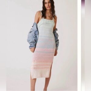 Anthropologie Strapless Dress in Pastel Hues